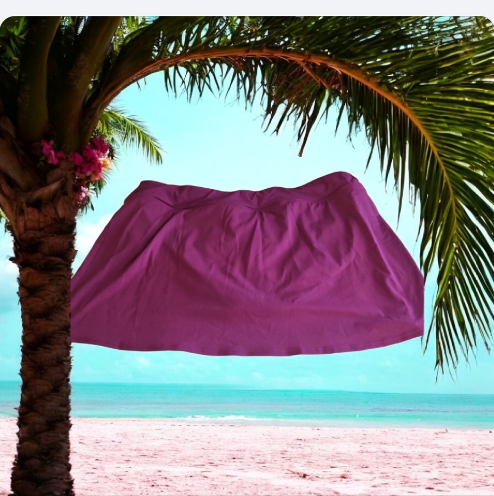 LANDSEND Bikini Skirted Bottom Purple Size 14 Stretchy